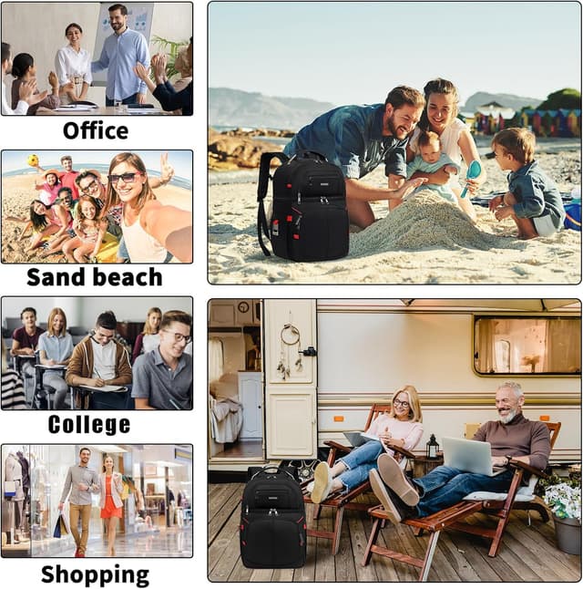 Detalle de SINVICKO Insulated Cooler Backpack (Double Deck, Leakproof Cooler Bag) for Lunch, Beach, and Travel