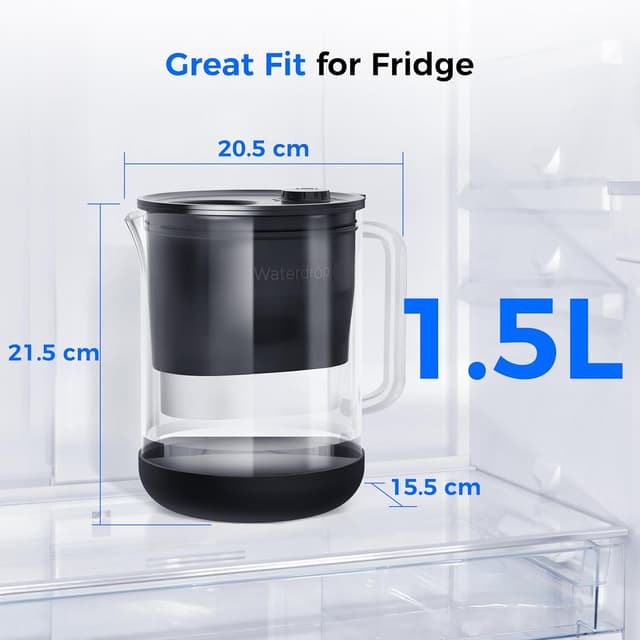 Detalle de Waterdrop Glass Water Filter Jug 1.5L