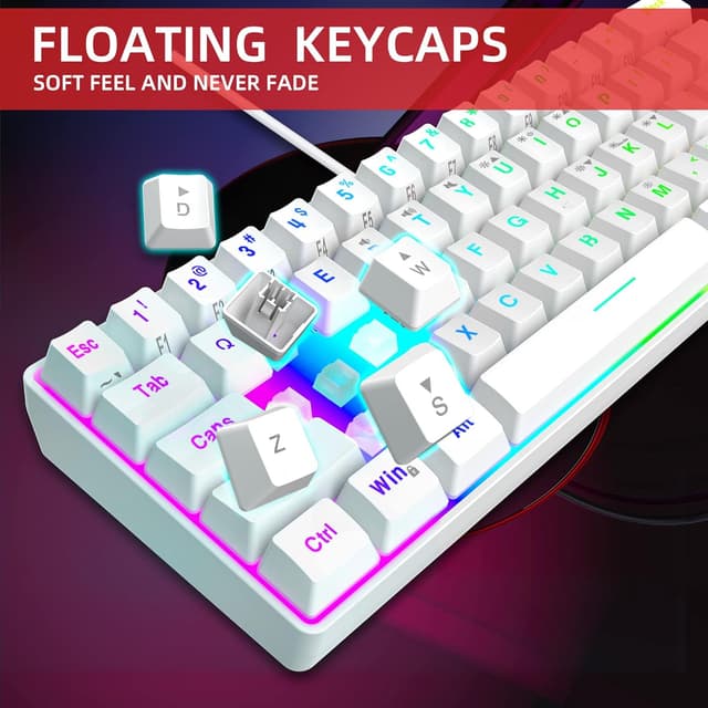 Detalle de Snpurdiri 60 Prozent Gaming Tastatur mit RGB