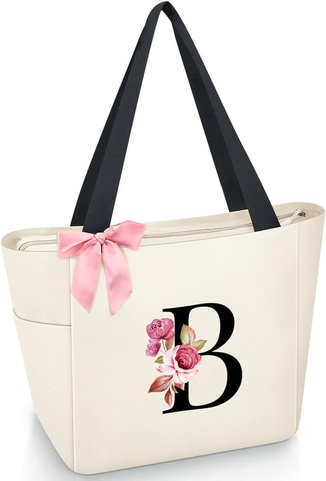 Detalle de Vavabox A–Z Initial Personalised Tote Bag with Waterproof Lining