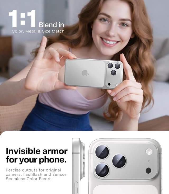 Detalle de iPhone 17 Pro Max camera lens protector