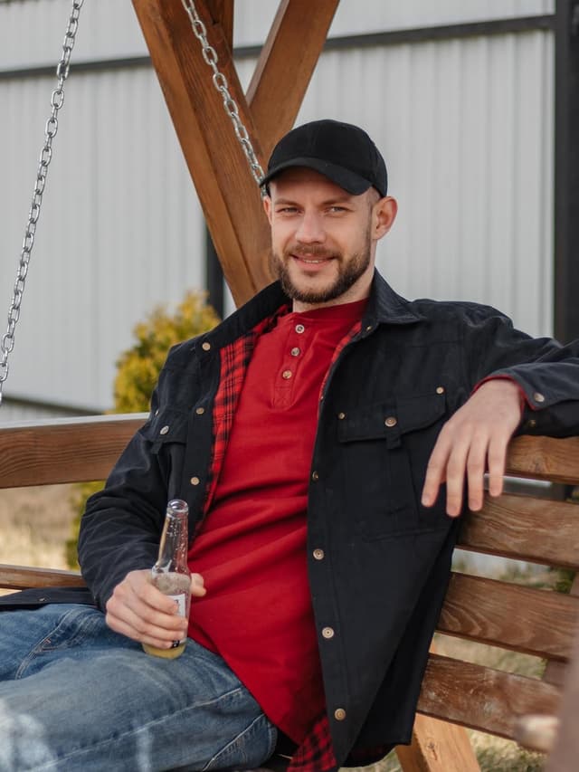 Detalle 2 de Mr.Stream Herren karierte Flanellfutter Jacke als Hemdjacke im Western-/Cowboy-Stil