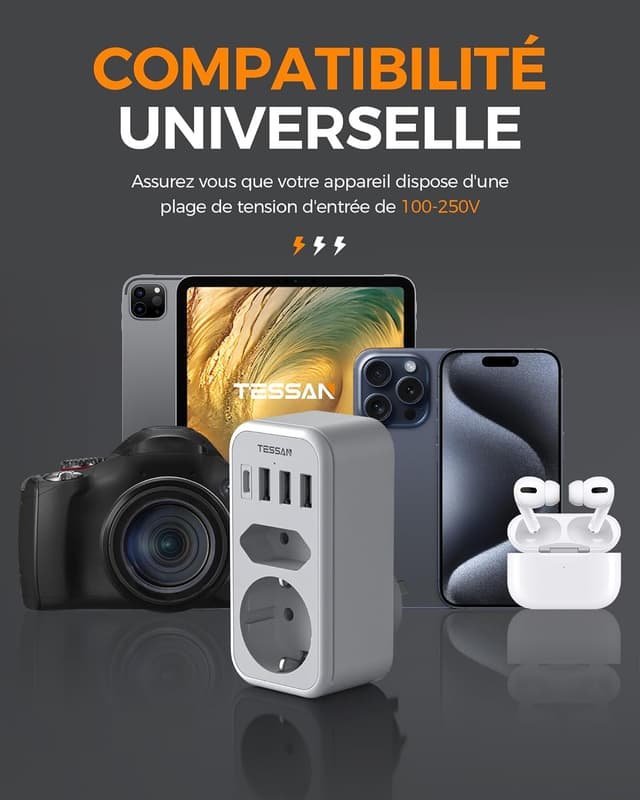 Thumbnail 6 de TESSAN Adaptateur Australie, type I 2500W