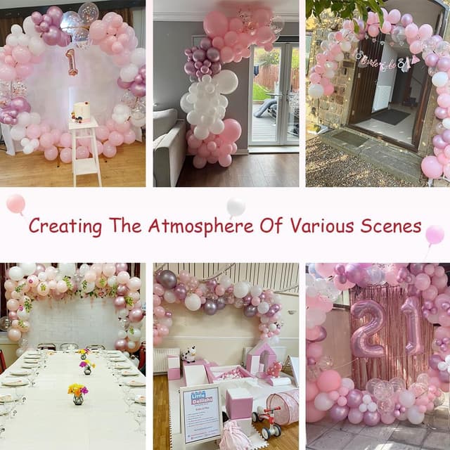 Detalle de Jstzdq 135 Pcs Pink Balloon Garland Kit