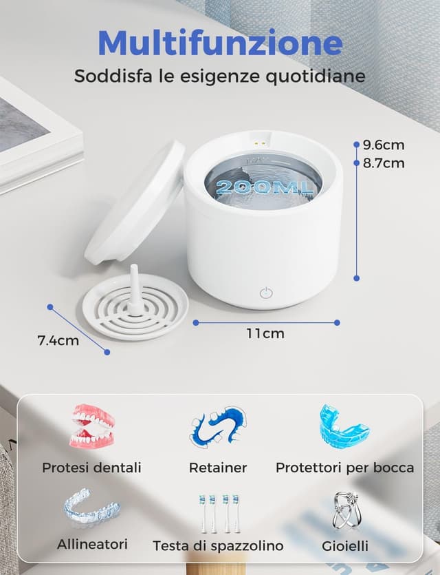 Thumbnail 6 de Acmeenjoy Pulitore Ultrasuoni 48000Hz 200ml 🪥