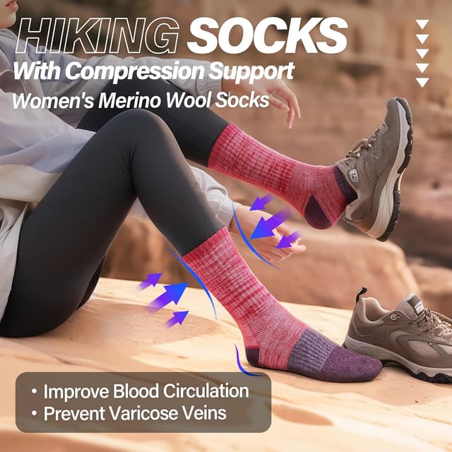 Detalle 2 de MOSEY KOSY Wool Walking Socks 5 Pairs