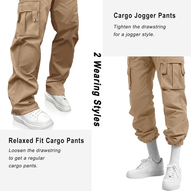 Detalle de HOTake Men’s Relaxed Fit Stretch Cargo Pants