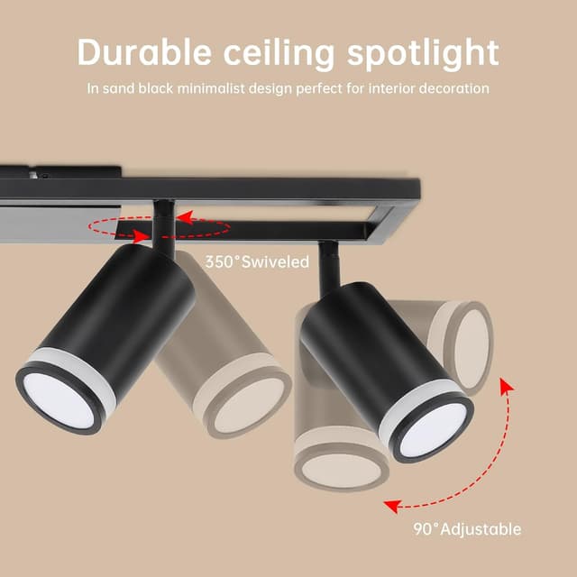 Detalle 2 de Dehobo Lámpara de Techo y Pared LED GU10 ⚡ Orientable