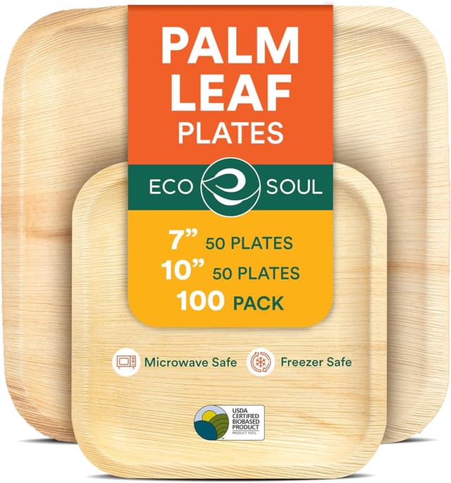 Detalle de ECO SOUL ECO SOUL compostable plates 50 pack