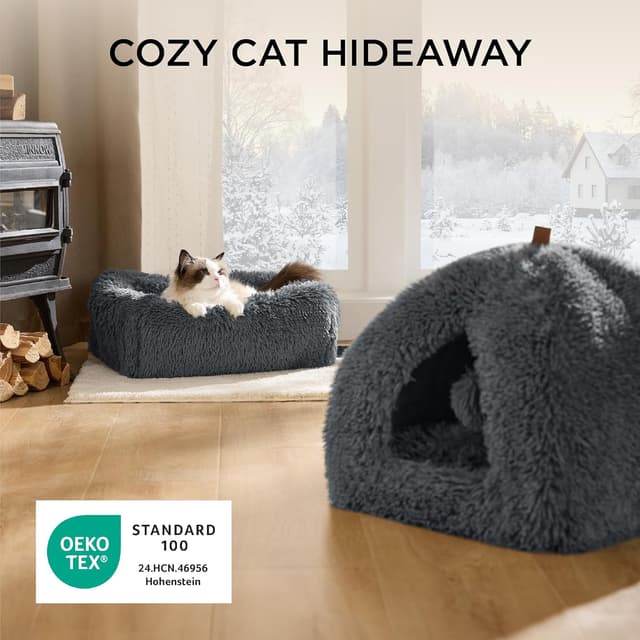Detalle 2 de Bedsure Cat Cave Bed Igloo 40x40x40cm