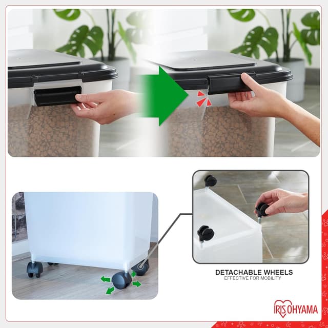 Detalle de Iris Ohyama boîtes croquettes 18 L noir