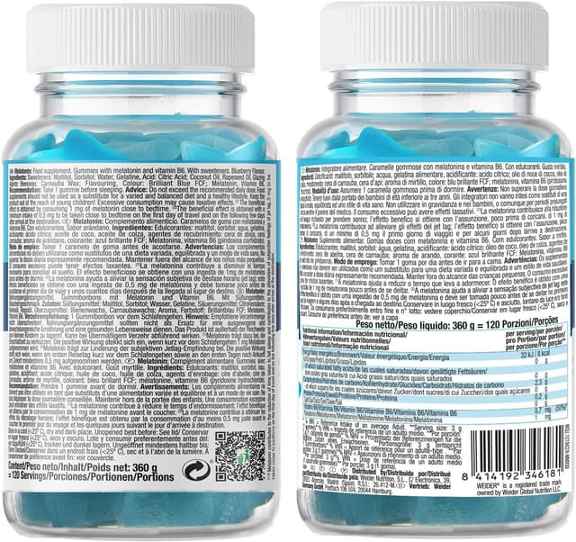 Thumbnail 5 de Weider Pack Melatonin 120 Gummies 1 mg