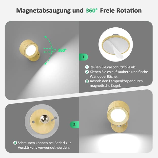 Thumbnail 4 de LED Wandleuchte Kabellos 3er Set