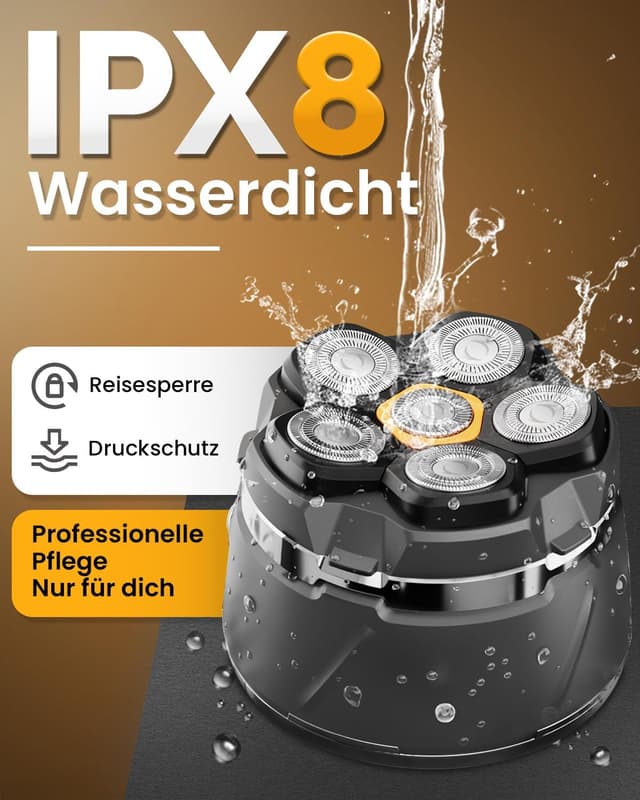 Detalle 2 de JoyKoi Glatzen Rasierer Herren IPX8