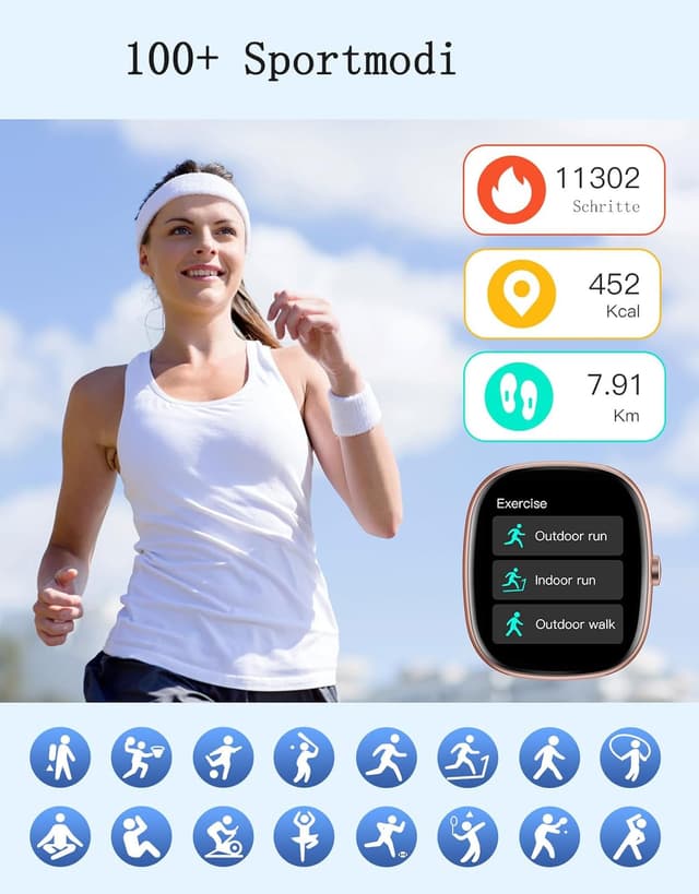 Thumbnail 2 de HUAKUA Smartwatch Damen mit Telefonfunktion