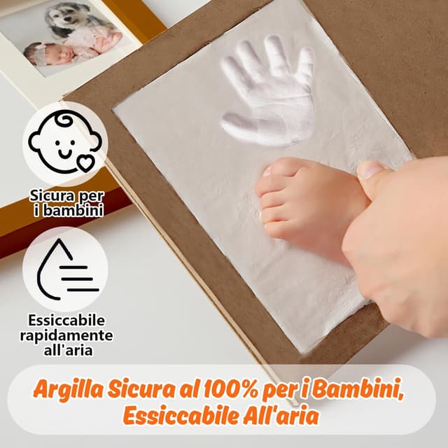 Thumbnail 3 de PewinGo Cornice Impronte Neonato con Argilla per Mani e Piedi