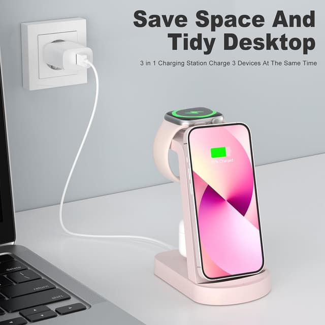 Thumbnail 6 de INNISTO 3 in 1 caricatore wireless Rosa