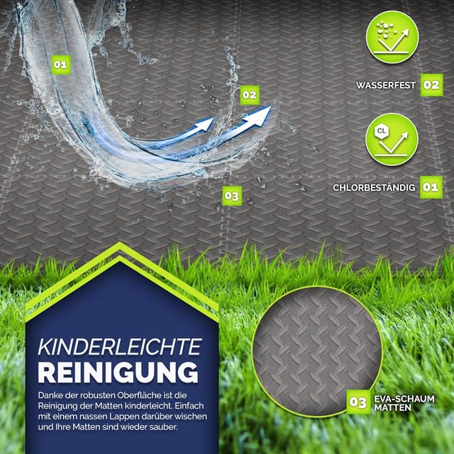 Thumbnail 3 de tillvex Tapis de protection piscine 24 pcs 38,5 cm 🏊