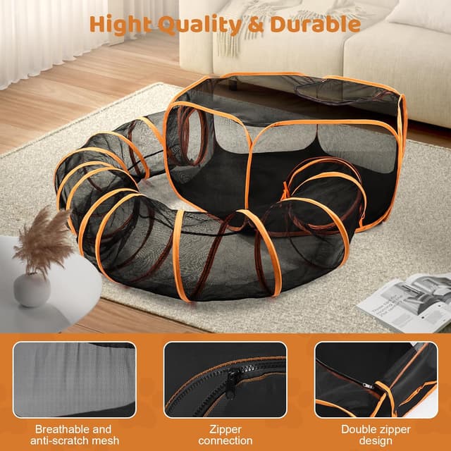 Detalle de Odoland Pet Tunnel Playpen 47.2 in