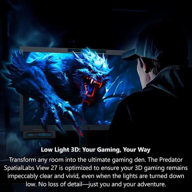 Detalle 2 de Acer Predator SpatialLabs View 27 PSV27-2 27" Ultra HD Stereoscopic 3D Gaming Display with Eye Tracking & 160Hz
