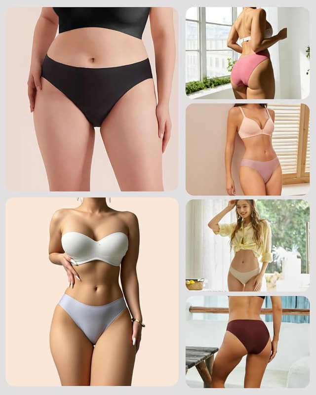 Detalle 2 de FINETOO Seamless Hipster Underwear 6-Pack 🩲