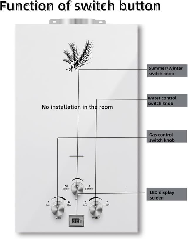 Thumbnail 5 de PEIXU Calentador de Agua 8L LPG 16KW Portátil