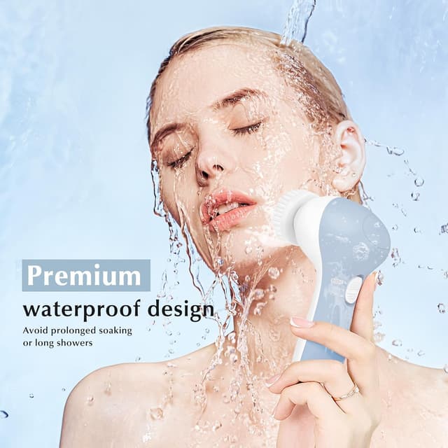 Detalle de COSLUS 7 in 1 Facial Cleansing Brush (Silicone Scrubber) FBS-D Electric Exfoliating Rotating Massage Device