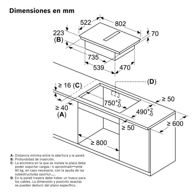 Thumbnail 1 de Balay EBC983ER Placa de inducción con extractor integrado