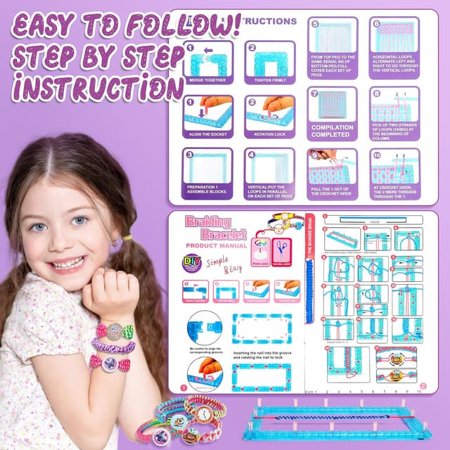 Thumbnail 6 de Sunrad 2-in-1 Friendship Bracelet & Weaving Loom Kit for Kids