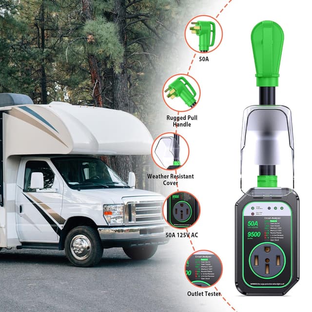 Detalle 1 de GEARGO 50A RV Surge Protector 9500J ๐