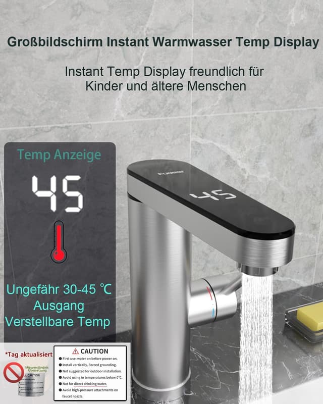 Thumbnail 2 de Edelstahl Warmwasserbereiter Hahn 120°