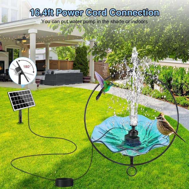 Detalle de SZMP Fontaine solaire flottante extérieure 3,5W avec pompe bassin et LED (batterie 2000 mAh)