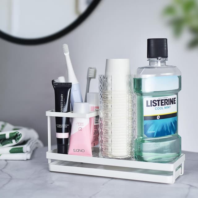 Thumbnail 5 de IWTTWY 4-slot toothbrush caddy with tray 🪥