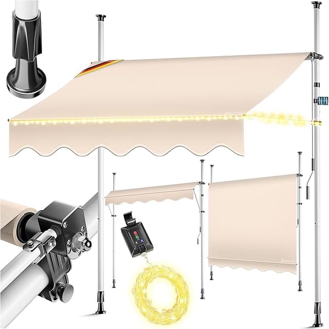 Imagen de KESSER® Toldo con luces LED y manivela ☀️ 350 cm en OfertitasTOP
