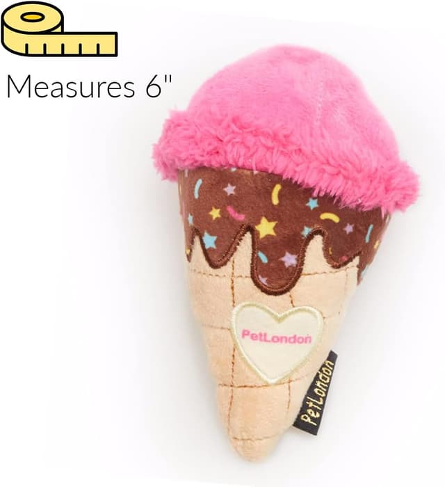 Thumbnail 6 de Pet London Ice Cream Dog Plush Chew Toy with Squeaky Ball (6")