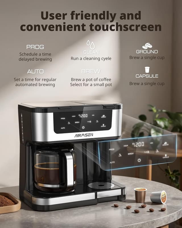 Thumbnail 5 de AIRMSEN 12-Cup Programmable Dual Coffee Maker