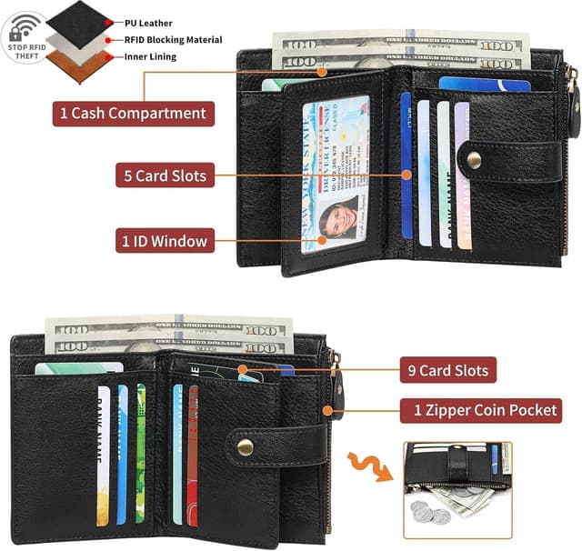 Detalle de FALAN MULE Women's Wallet RFID 14‑slot 4.92in