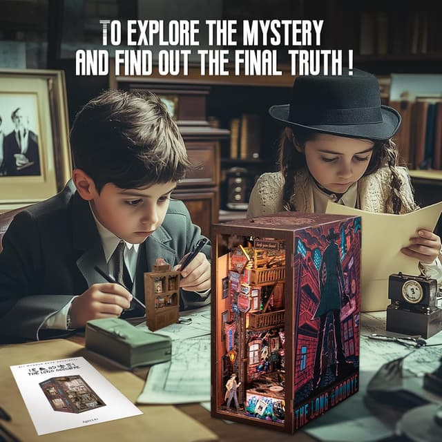 Thumbnail 4 de Cutebee DIY Book Nook Casa de Muñecas con Luz y Protección