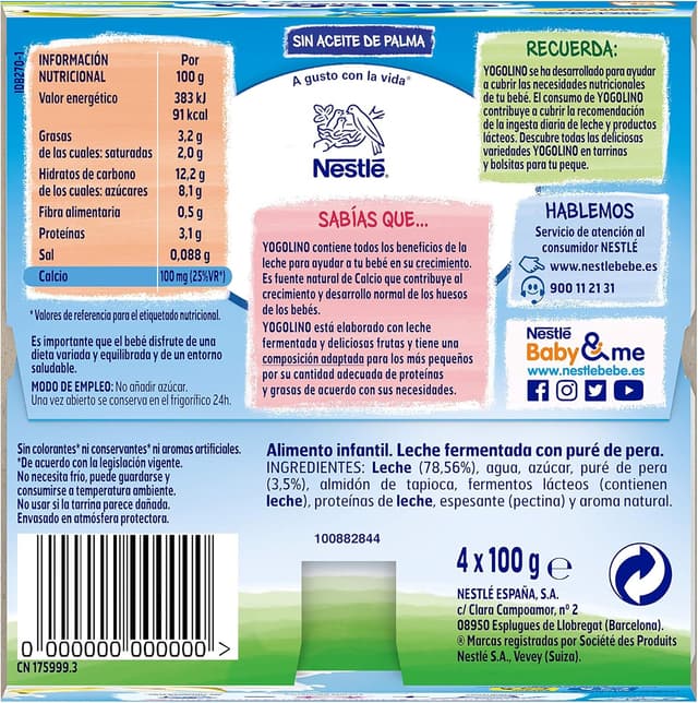 Thumbnail 2 de Yogolino Nestlé Pera 🍼 Pack 6 (4x100g) A partir de 6 meses
