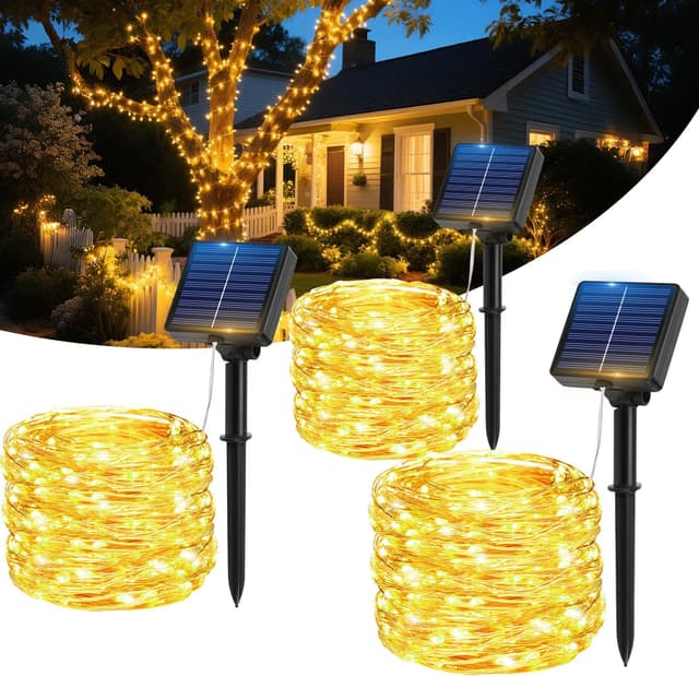 Detalle de Luci solari da esterno 17 m 150 LED, 3 pacchi 🎇