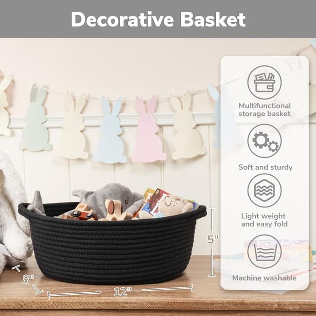 Thumbnail 5 de TIMEYARD Aufbewahrungskorb Schwarz 30x20x12 cm