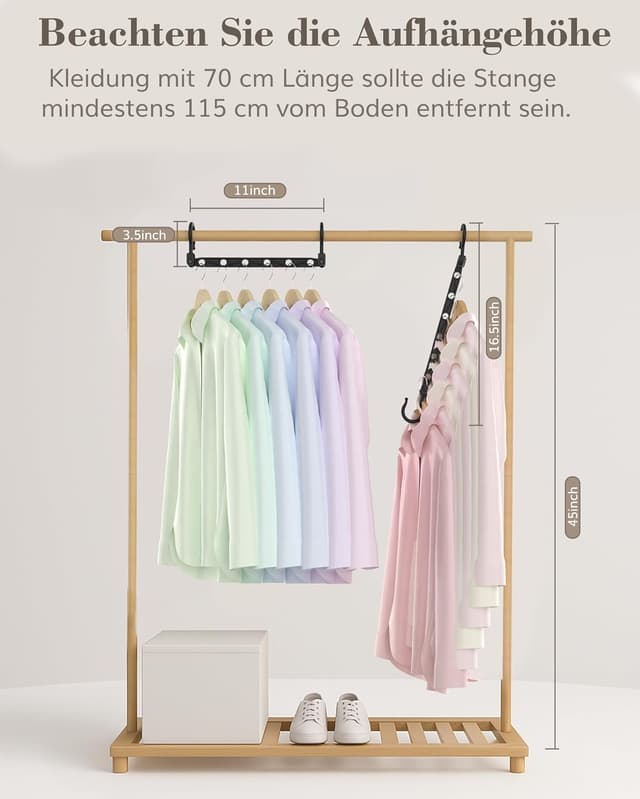 Thumbnail 6 de Latoxcaa platzsparende Kleiderbügel-Organizer (8 Stück) mit 360° Drehhaken und 6 Aufhängungen, schwarz