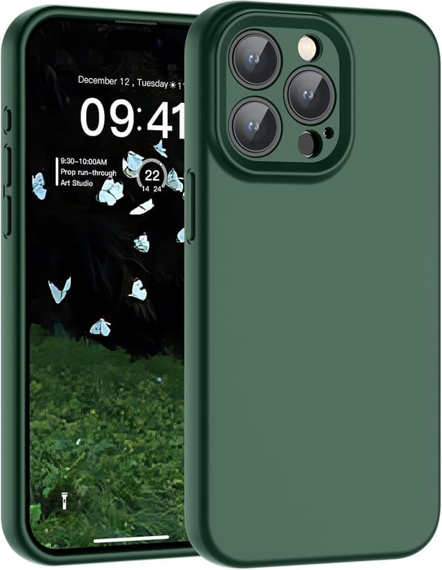 Detalle de SUPFINE Designed for iPhone 15 Pro Max Liquid Silicone Case (Acacia Green)
