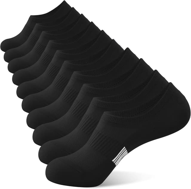 Detalle de BUDERMMY Trainer Socks for Women – No-show ankle socks (5 pairs), non-slip cotton sports & casual