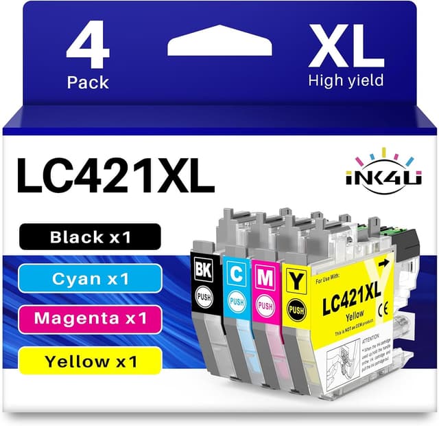 Detalle de INK4U LC421XLVAL Patronen Kompatibel für Brother