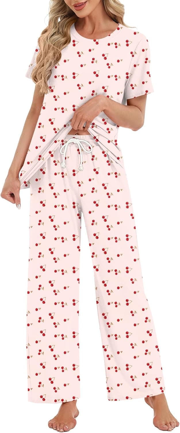 Detalle de Rapbin Damen Schlafanzug Lang als 2-teiliges Pyjama-Set mit Taschen