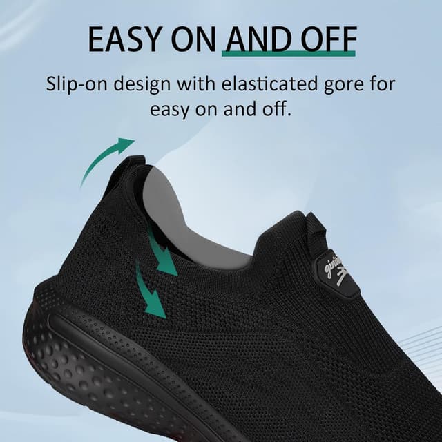 Detalle de Giniros Herren Slip-on Sneaker aus Mesh – ohne Schnürsenkel, leicht und atmungsaktiv