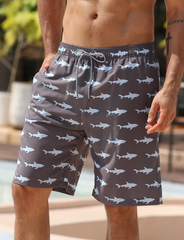 Detalle de APTRO Men’s 9" Quick-Dry Swim Trunks (Big & Tall) with UPF 50+ and Mesh Liner