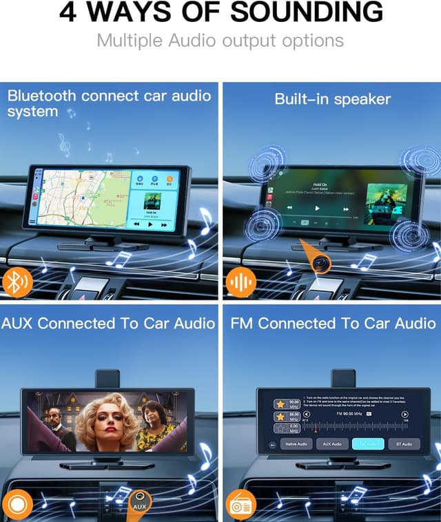 Thumbnail 5 de 10.26" Wireless CarPlay Touchscreen 4K Dash Cam