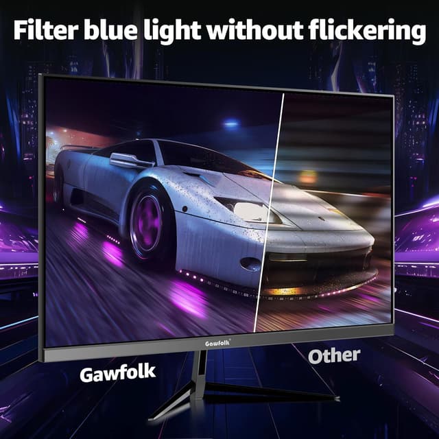 Detalle de Gawfolk 32-Inch Curved Gaming Monitor (180Hz QHD 2560x1440) with FreeSync, DisplayPort & HDMI